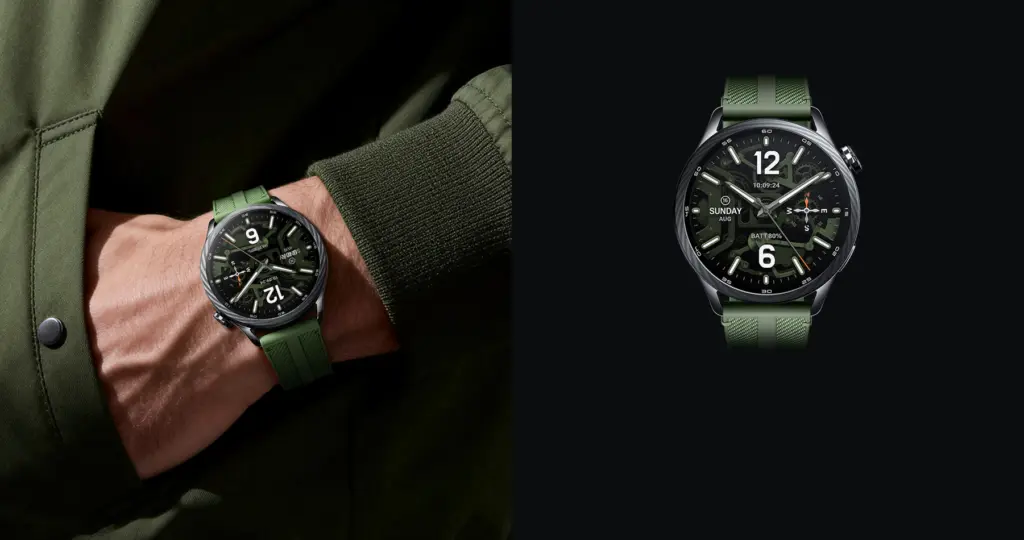 Desain Xiaomi Watch S5 46mm dengan frame stainless steel