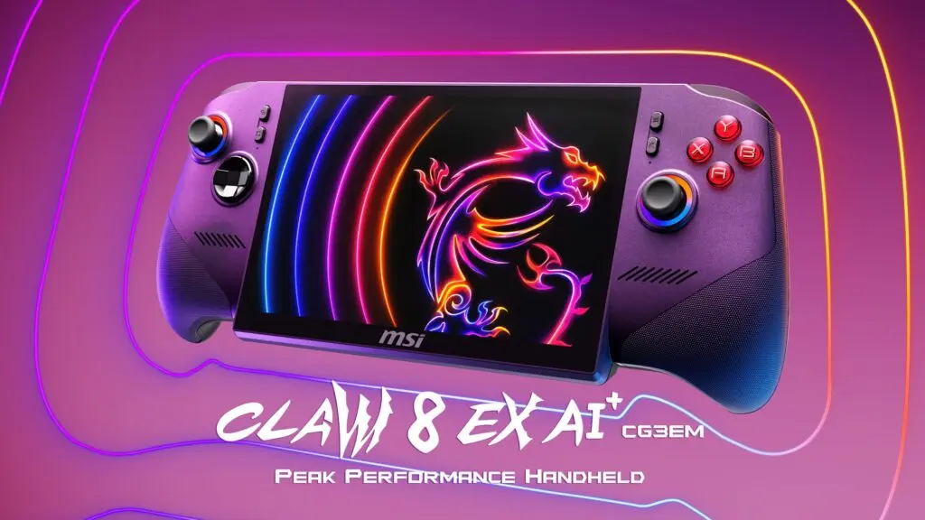 MSI Claw 8 AI+ CG3EM tampak depan